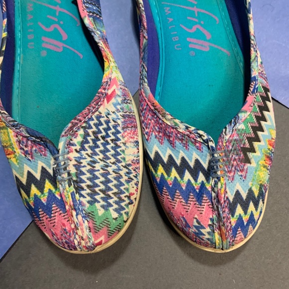 Blowfish Malibu Multicolor Aztec Design flat sz 8 - Picture 2 of 5